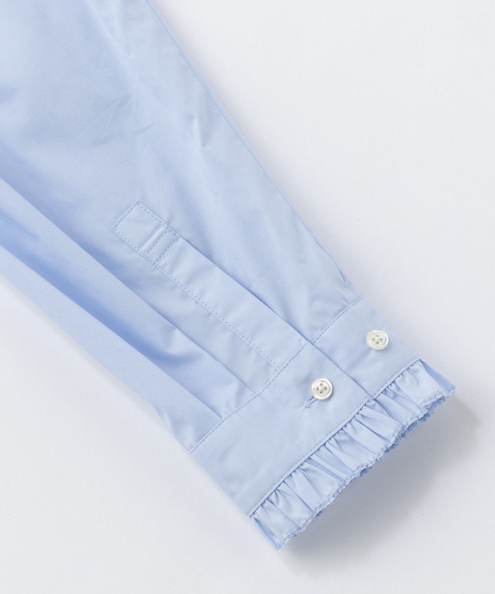 UNFILO イージーケア フリルネック シャツ 