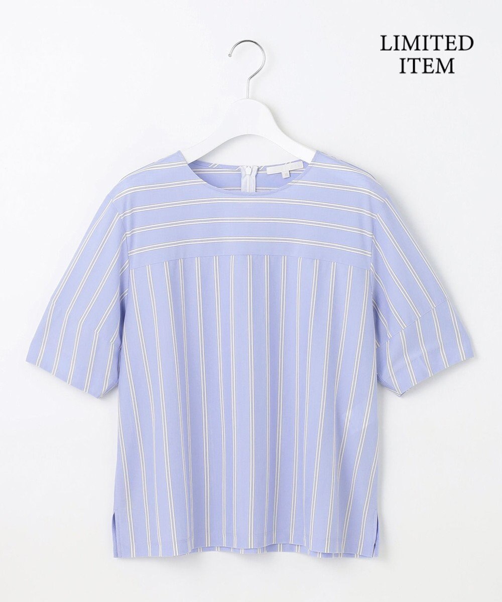 自由区 S 【WEB限定・洗える】ストライプハイゲージジャージー カットソー 