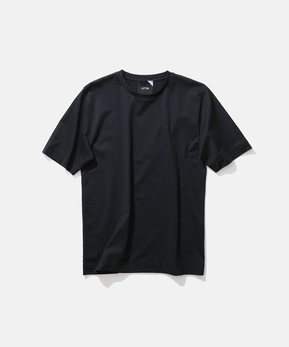ATON 50/2 ORGANIC / クルーネック S/S Tシャツ - UNISEX BLACK