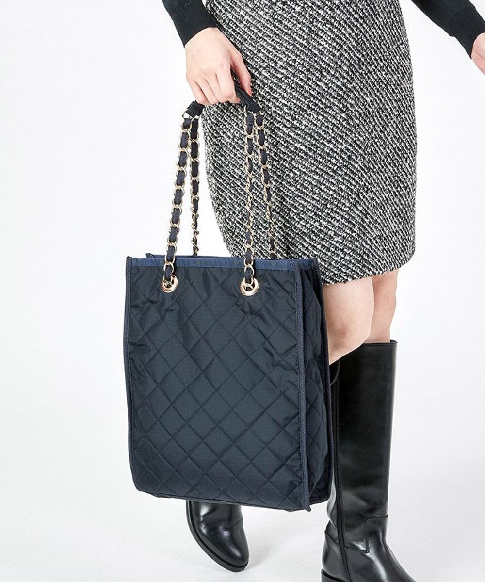 LeSportsac CHAIN N/S TOTE/ディープシーブルーキルト 