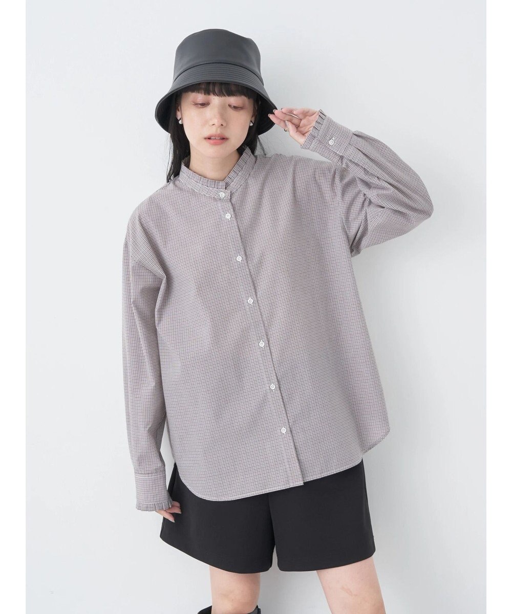 earth music&ecology スタンドフリルシャツ 