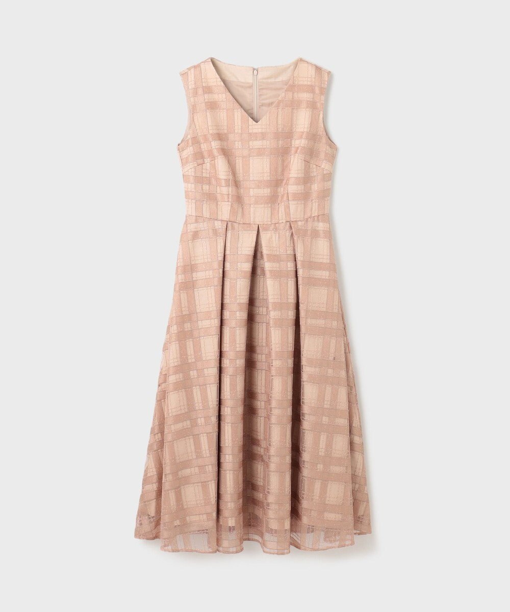 GRACE CONTINENTAL スパンコールチェックドレス 