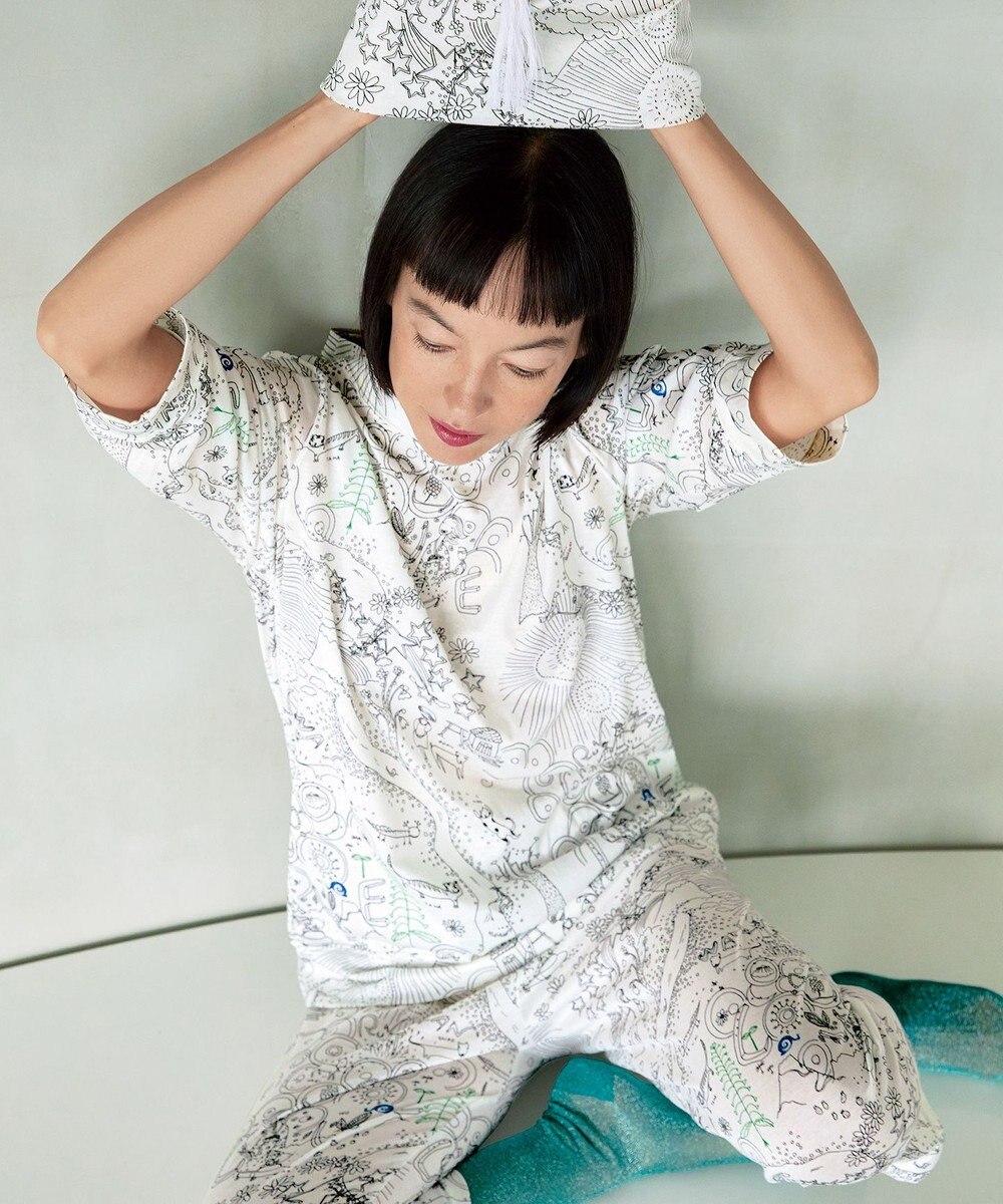 tsumori chisato SLEEP ツモリチサト パジャマ 綿100%(本体) 天竺素材 7分袖 長袖 8分丈 レディース UDT216 /ワコール 