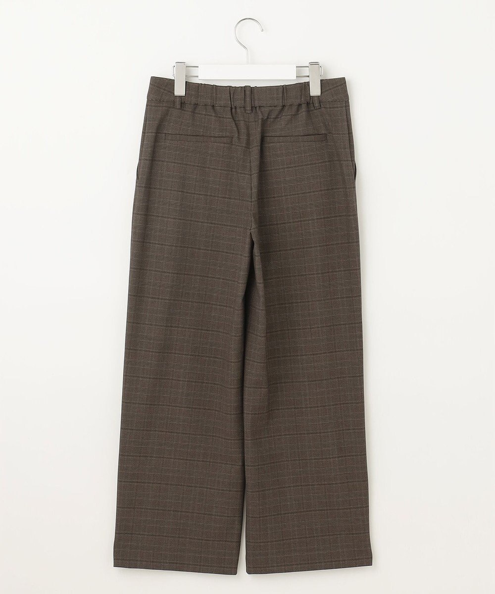 J.PRESS LADIES L 【洗える】T/Rアルガンシルクチェック ワイド パンツ 
