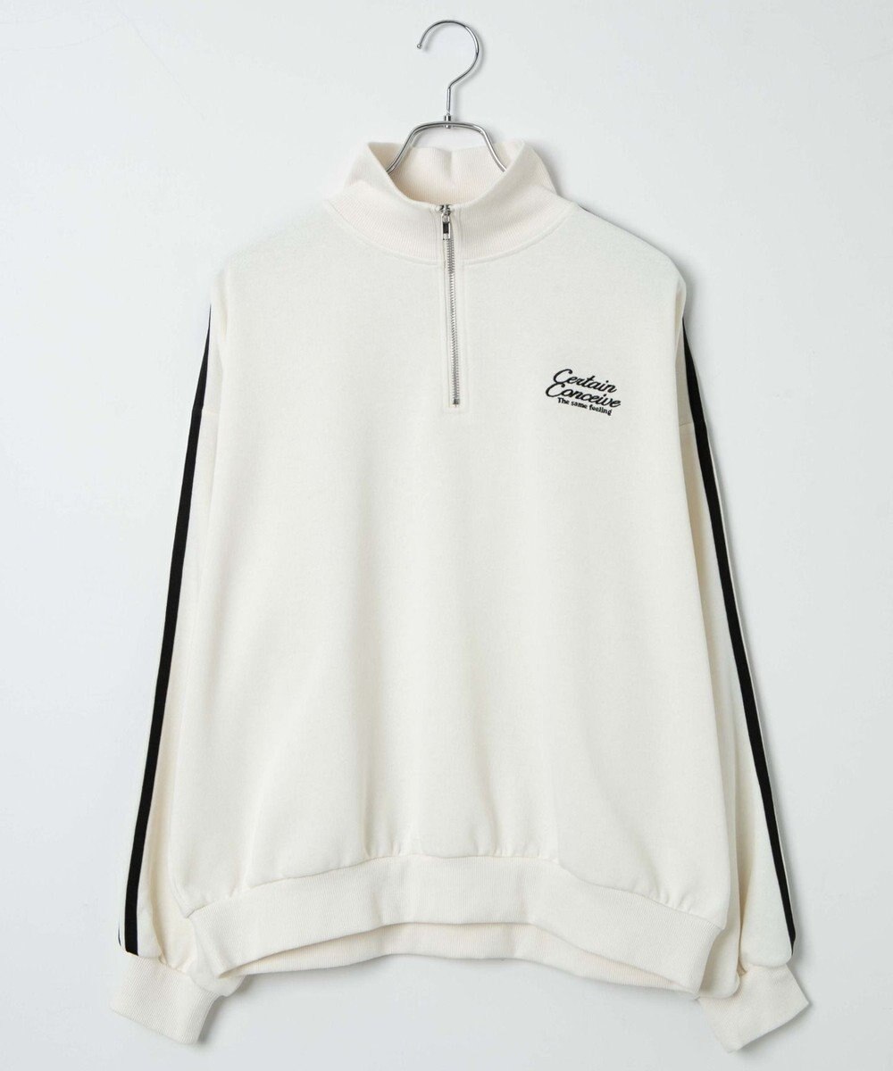 WEGO ラインハーフジップBIGスウェット 