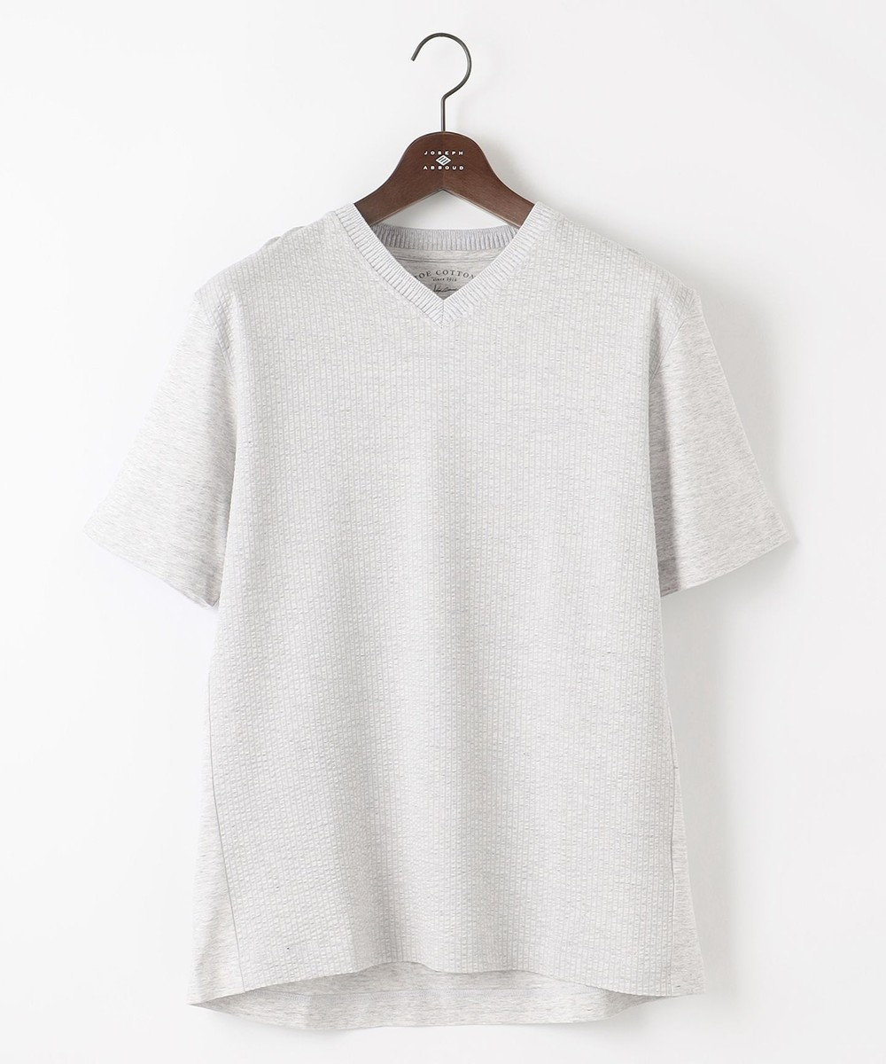 JOSEPH ABBOUD 【オーガニックコットン使用・日本製】JOEコットンサッカー Vネック Tシャツ 