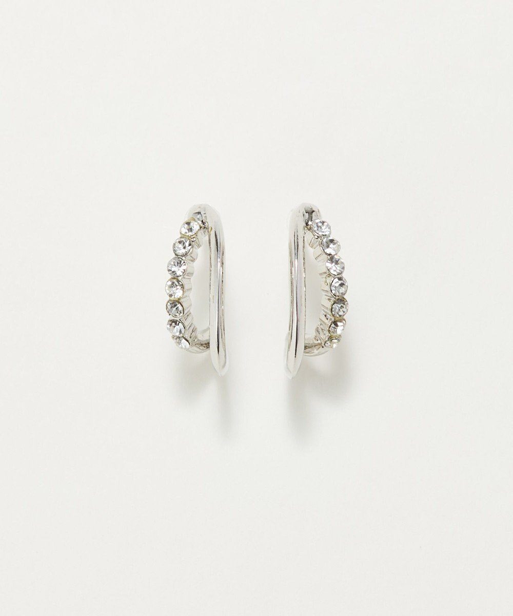 Phoebe 〈アレルギー対応〉ブリリアントダブルフープセラミックピアス　シルバー 