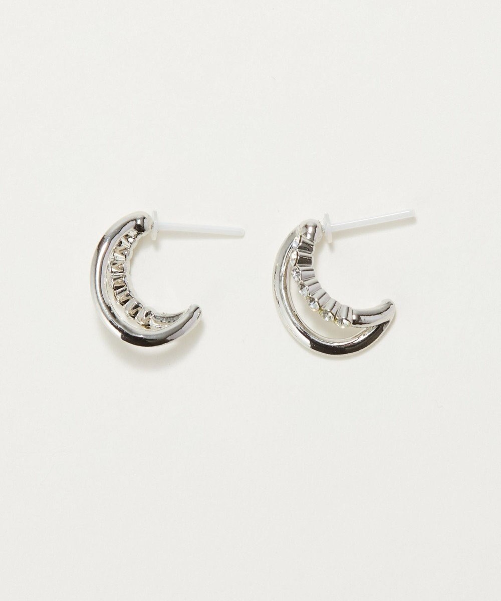 Phoebe 〈アレルギー対応〉ブリリアントダブルフープセラミックピアス　シルバー 