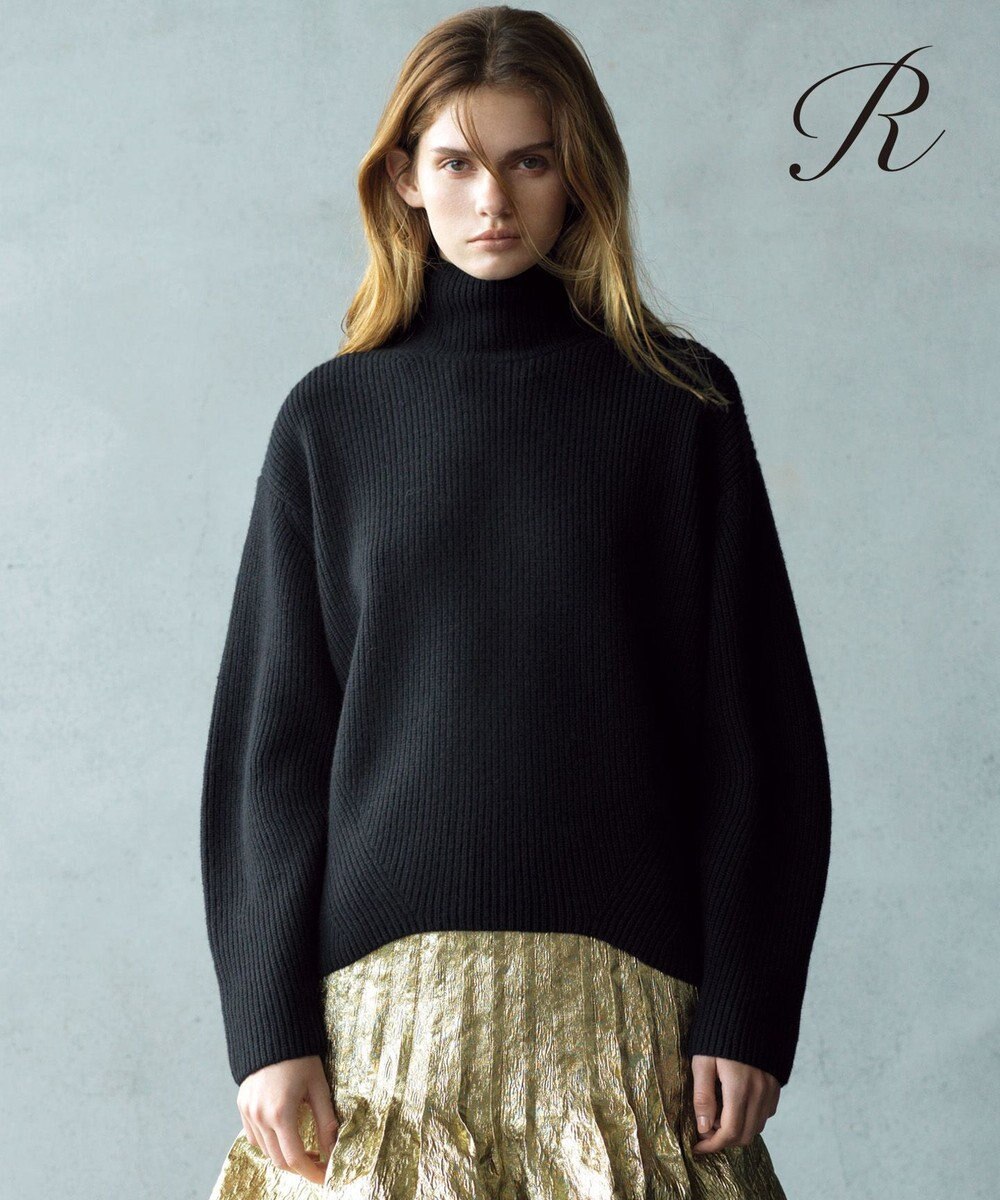 23区 S 【R(アール)】マイクロンメリノウール スタンドネック ニット 
