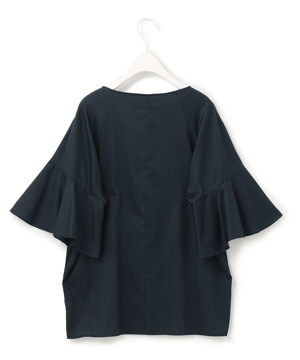 ICB 【洗える】コットンサテン　フレアスリーブブラウス 