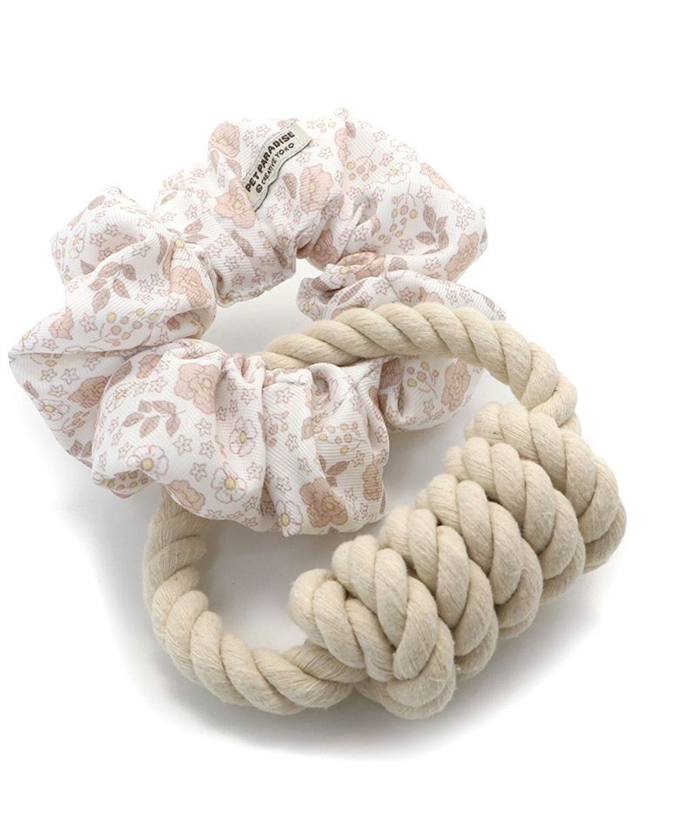 PET PARADISE ペットパラダイス 引っ張り シュシュ トイ  《 花柄 / ドット柄 》 