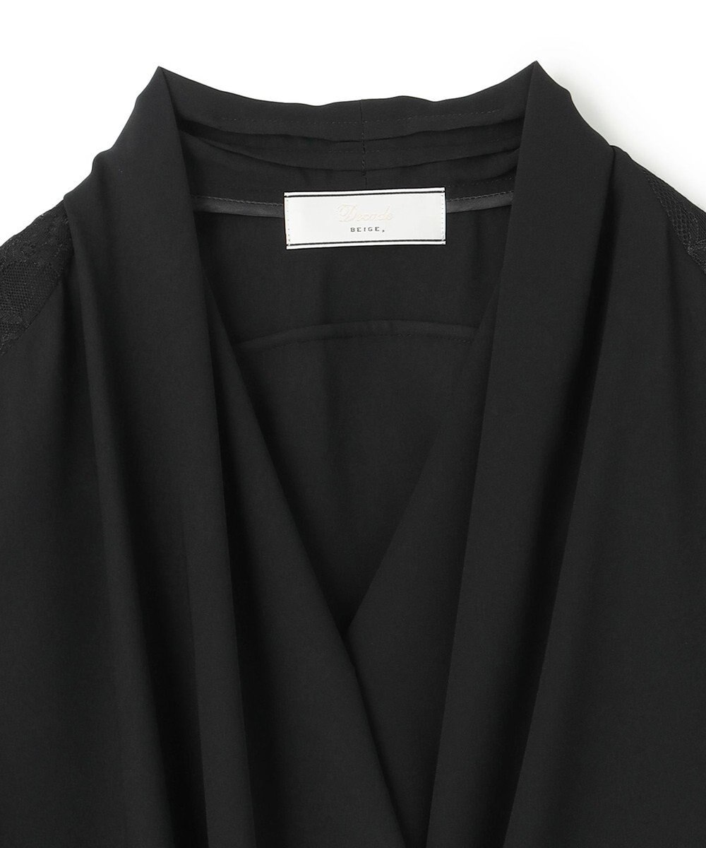 BEIGE， OLIVE / カシュクールロングスリーブブラウス 