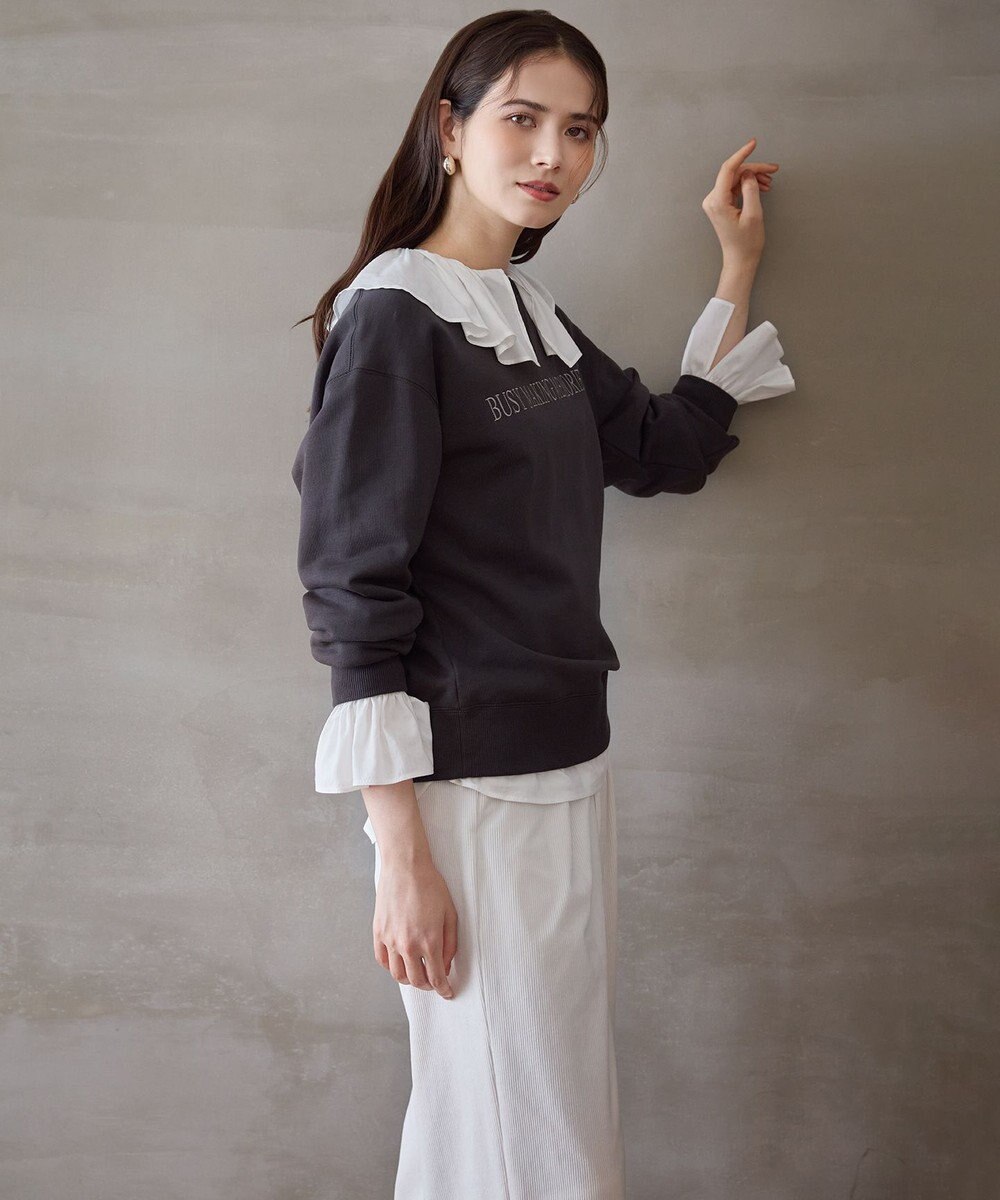 23区 【SLOW/一部店舗限定】テンセルコットンジョーゼット フリル ブラウス 