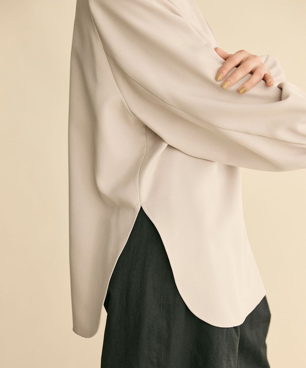 #Newans 【洗濯機可】シャーリングカフスパウダリーブラウス 