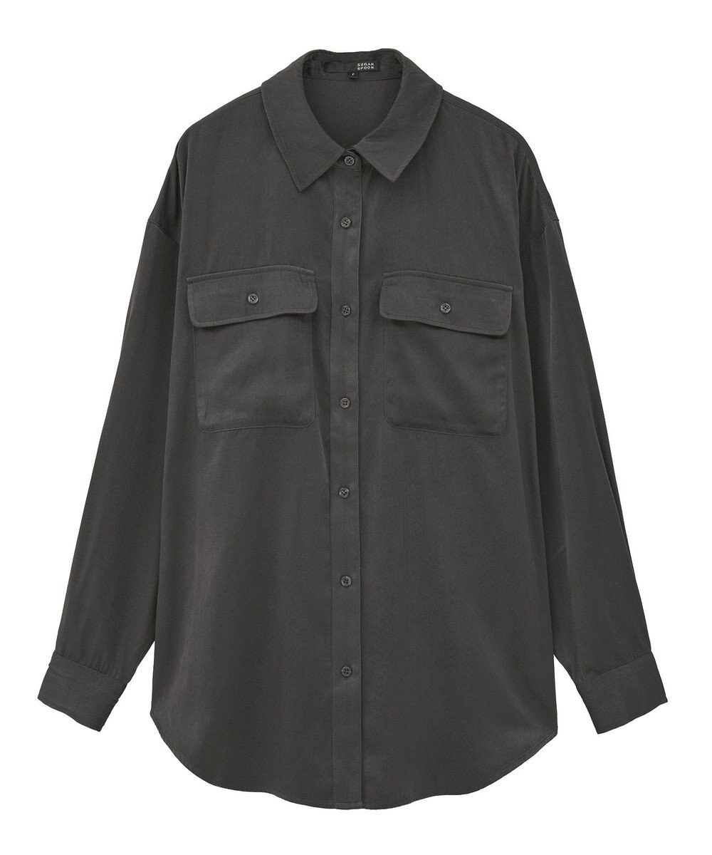 Green Parks ・ＳＵＧＡＲ　ＳＰＯＯＮ　サテンオーバーシャツ 