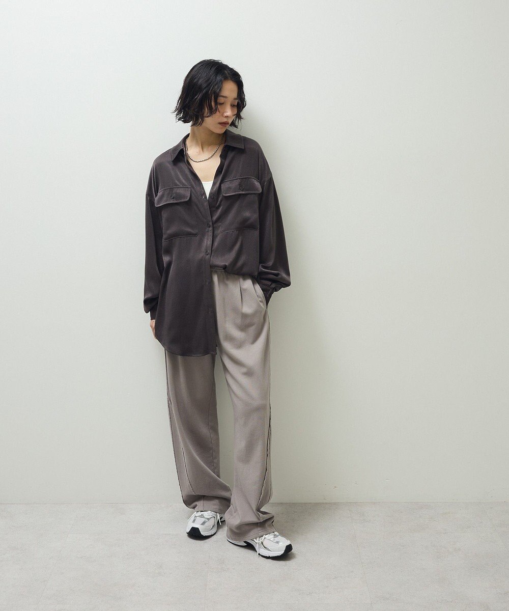 Green Parks ・ＳＵＧＡＲ　ＳＰＯＯＮ　サテンオーバーシャツ 