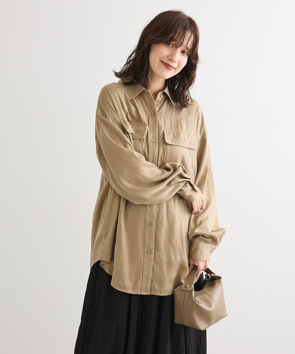 Green Parks ・ＳＵＧＡＲ　ＳＰＯＯＮ　サテンオーバーシャツ 