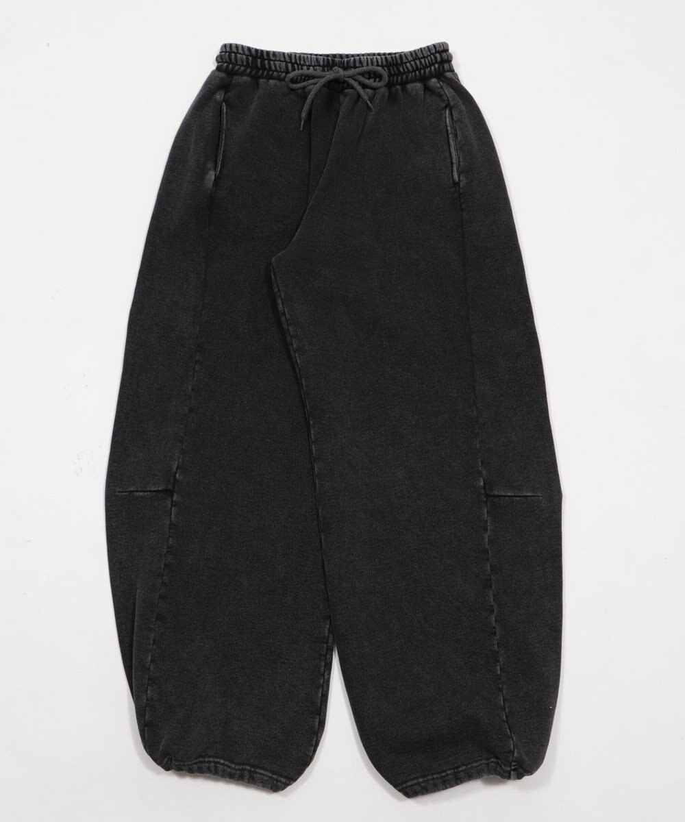 WEGO 【ウエストゴム/SMサイズ展開】裏起毛カーブデザインスウェットパンツ 