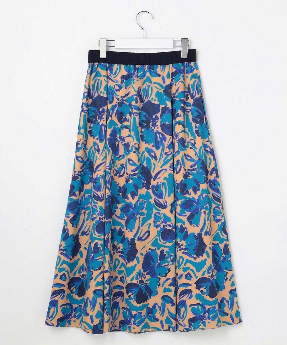 自由区 S 【SHIHOさん着用】アートタッチフラワープリント スカート 