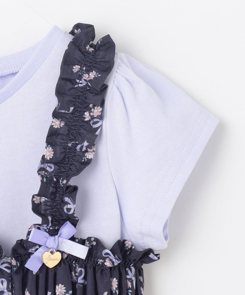 ANY KIDS フラワー×リボン ビスチェ付きTシャツ 