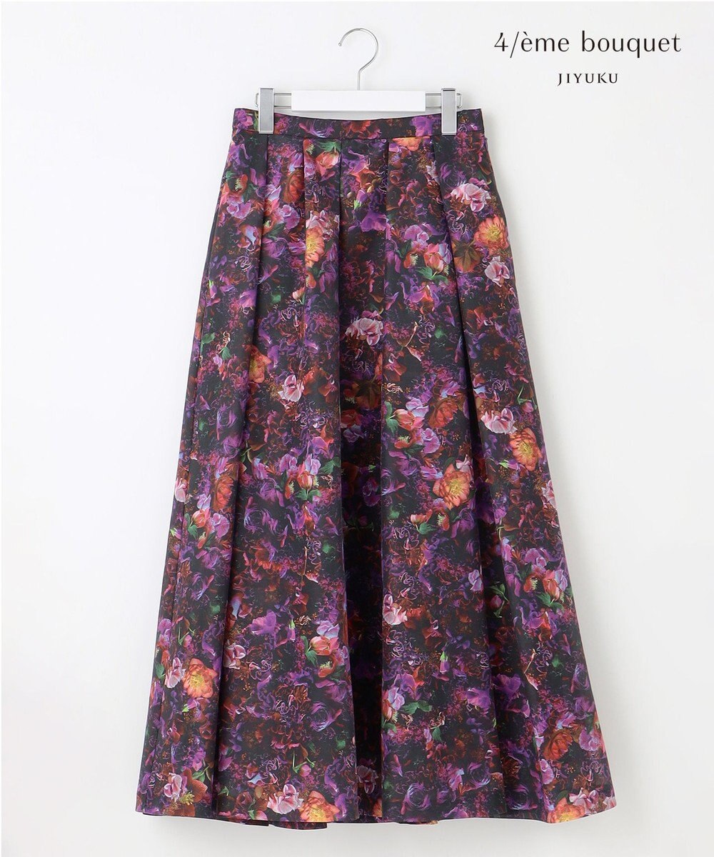 自由区 【カトリエムブーケ】フラワープリントフレアスカート 