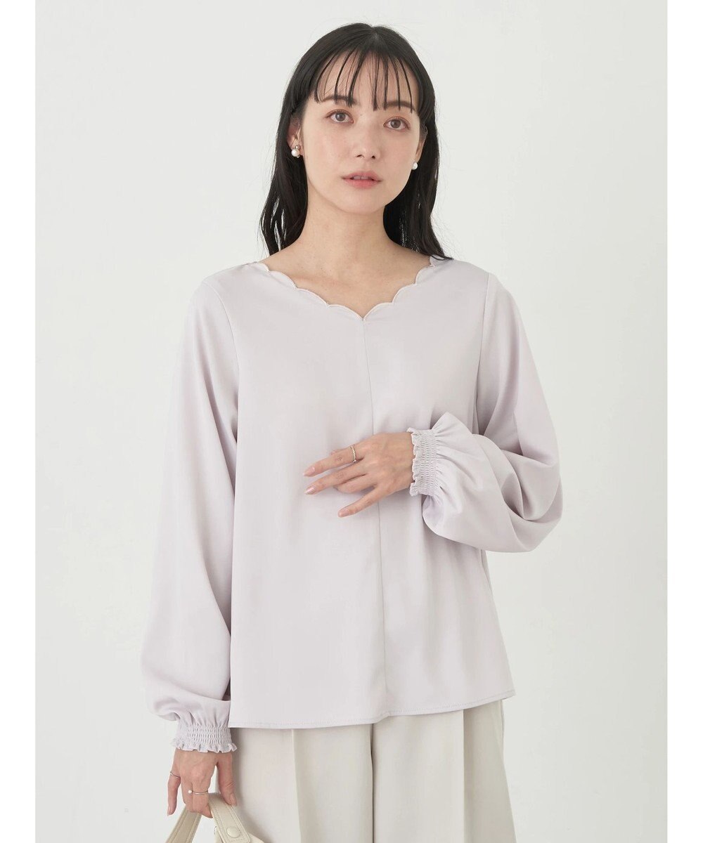 earth music&ecology スカラップブラウス 