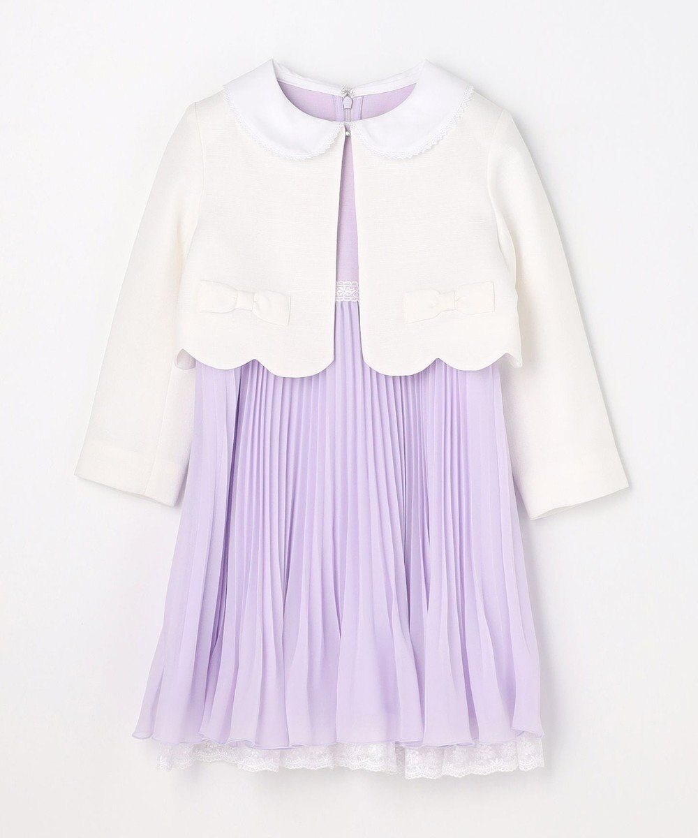 ANY KIDS 【2点セット】リボンボレロジャケット+シフォンプリーツ ワンピース 