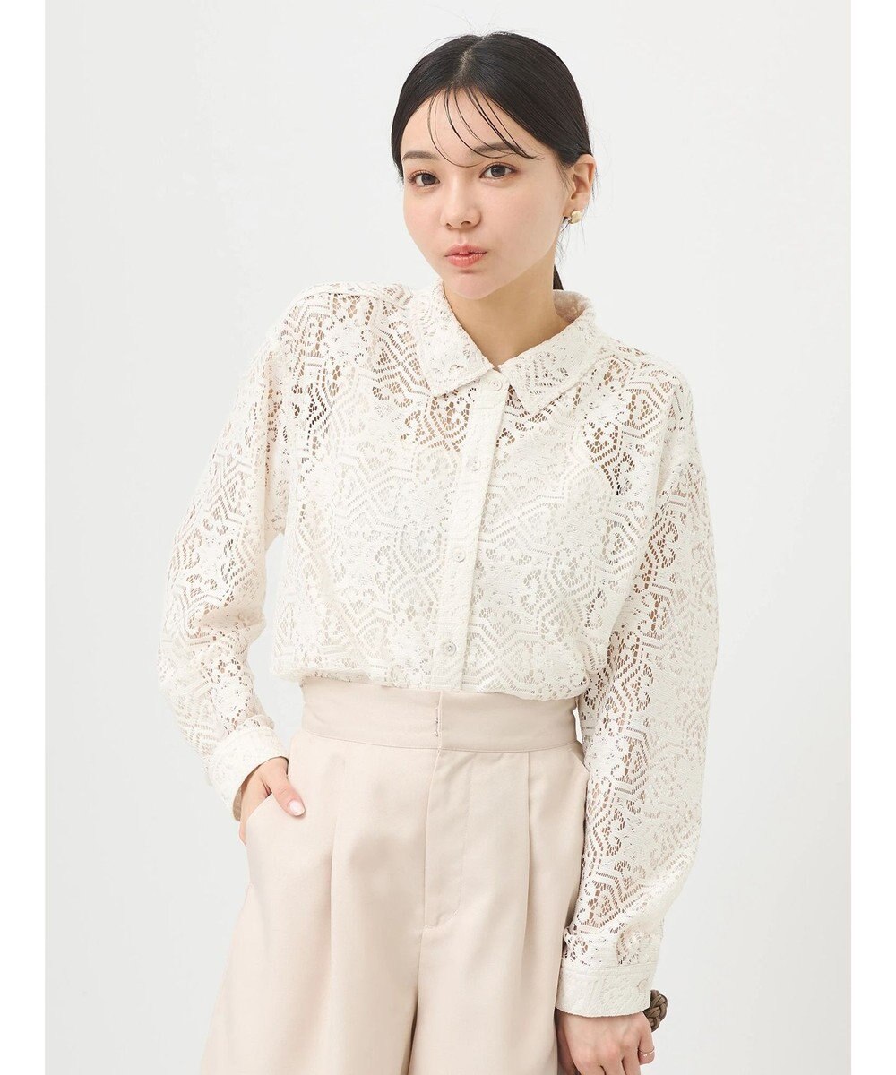 earth music&ecology レースショートシャツ 