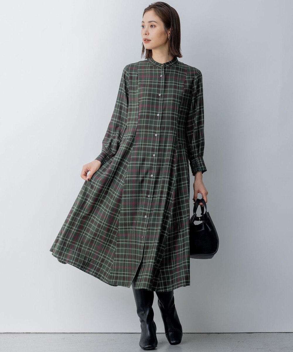 組曲 L シアーツイルチェック ワンピース 