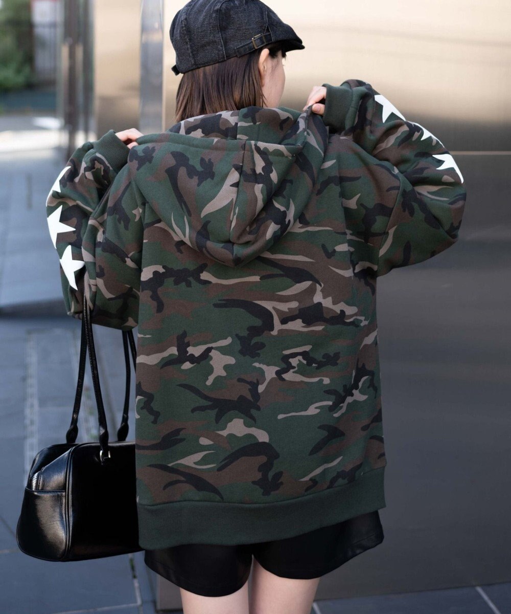 WEGO ナンバリング裏起毛BIGジップパーカー 