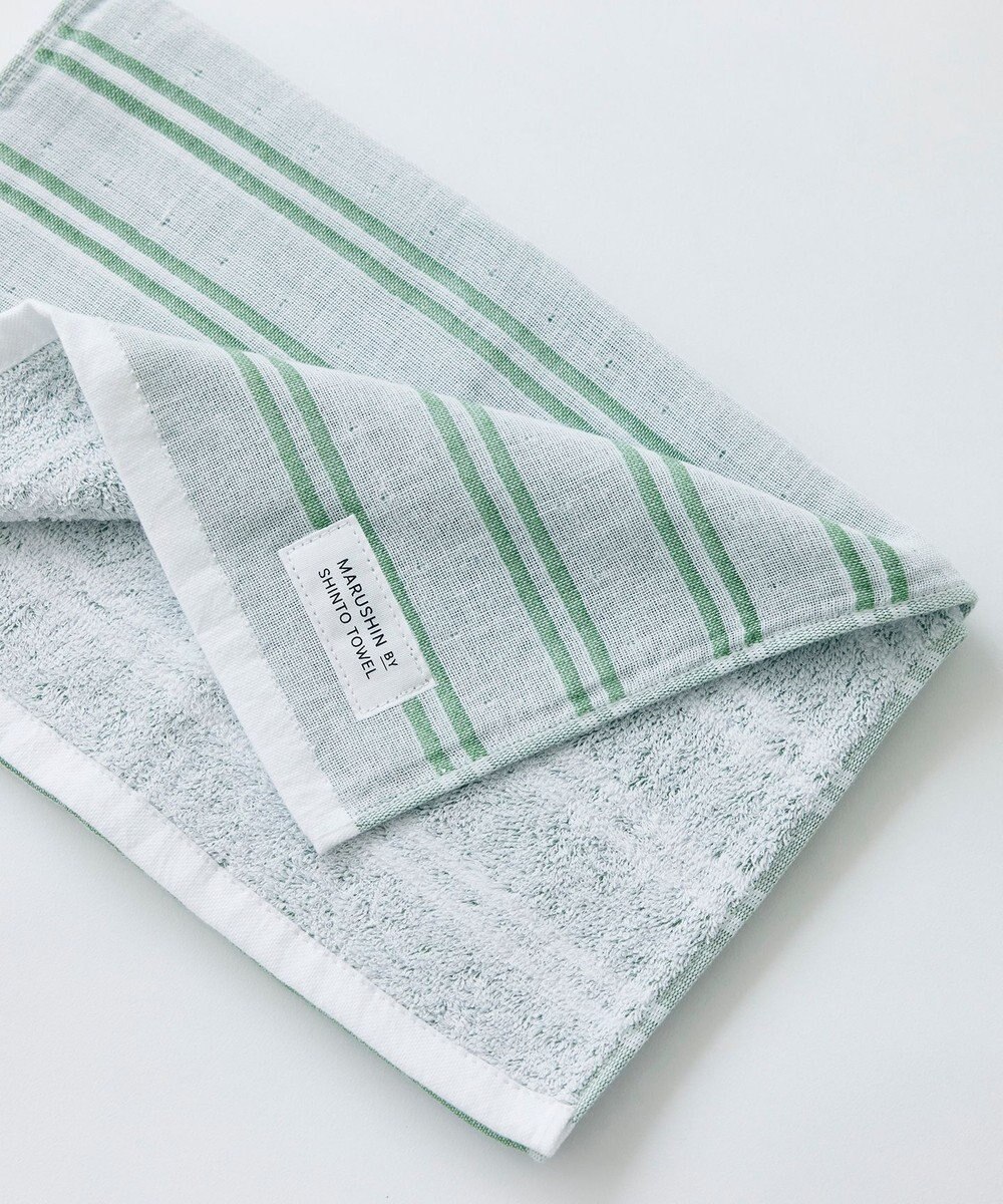 SHINTO TOWEL シマ フェイスタオル ダブル白地 