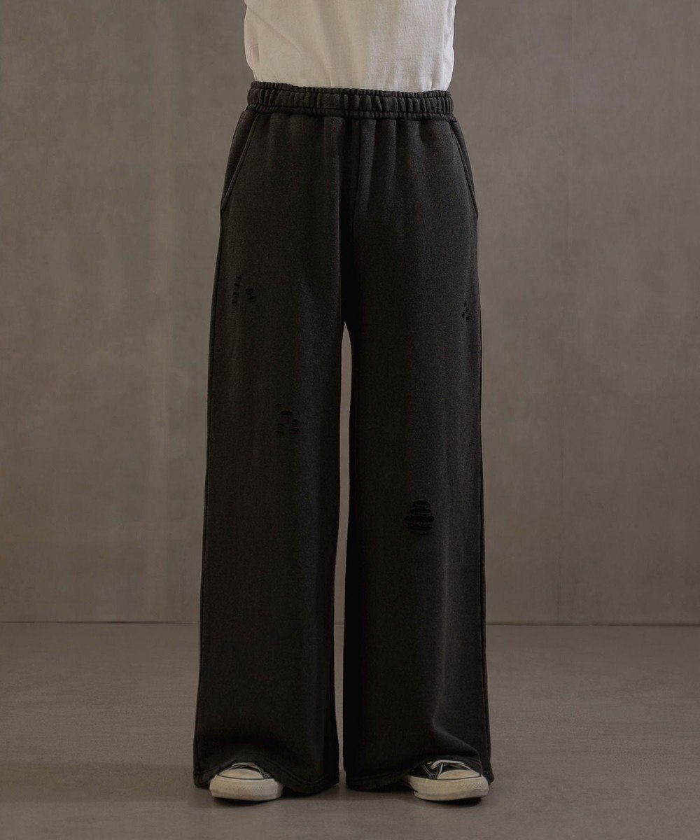 WEGO 【ウエストゴム】ダメージスウェットバギーパンツ 