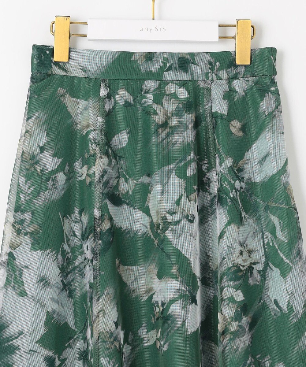 ANY SIS 【WEB・一部店舗限定】ハッチングフラワープリント スカート 