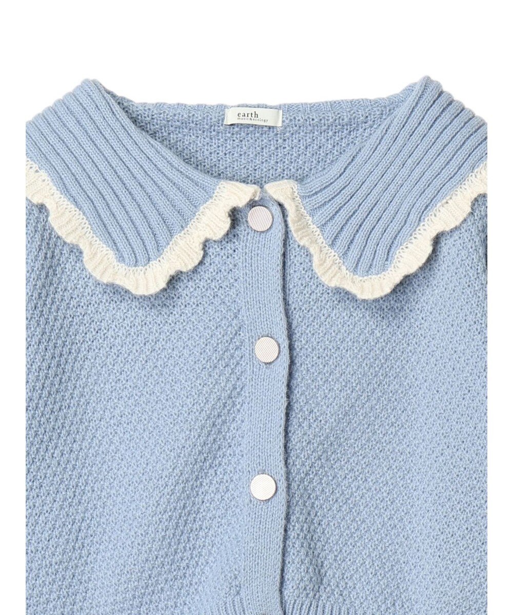 earth music&ecology フリルカラーカーディガン 