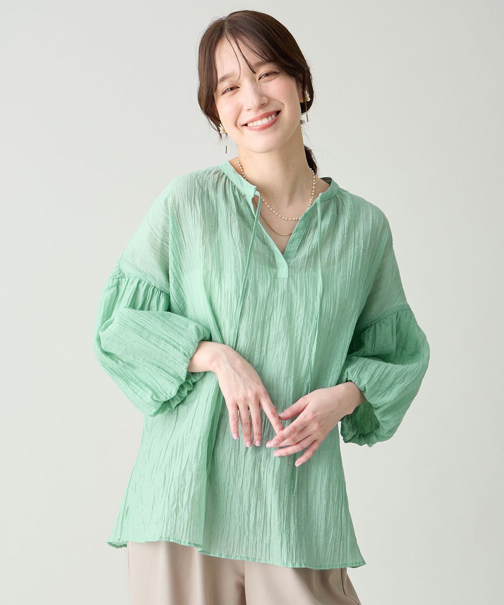 ANY バルーンスリーブスキッパーブラウス 