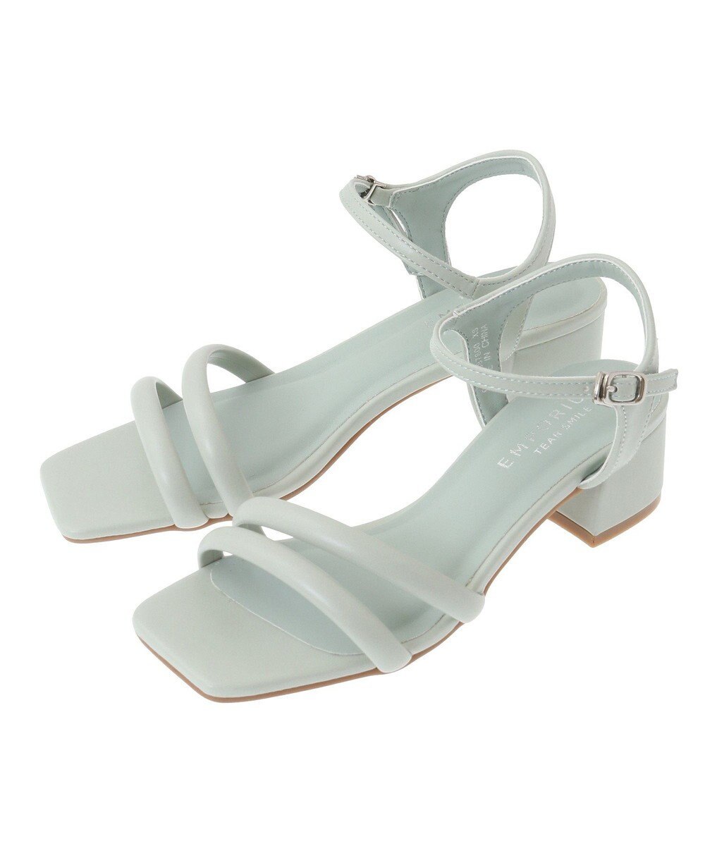 Green Parks ＥＴＳ．スクエアトゥアンクルストラップサンダル 