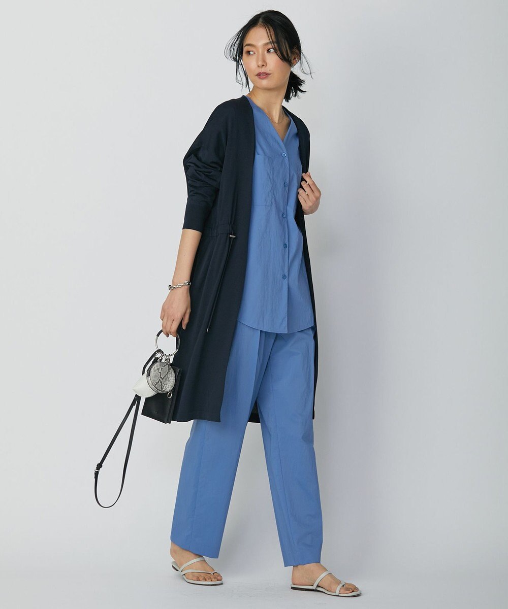 ICB 【洗える】 エコナイロンストレッチ ワイドストレートパンツ 