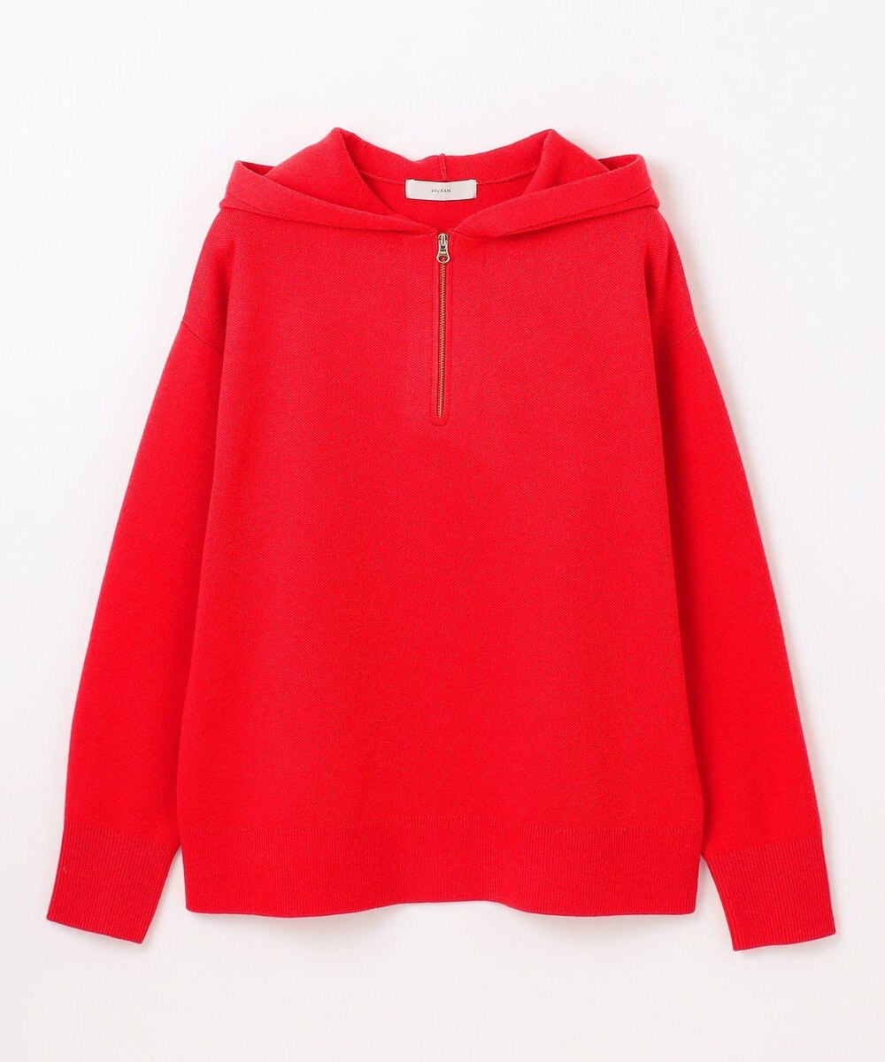 ANY L ハーフジップニットフーディー 