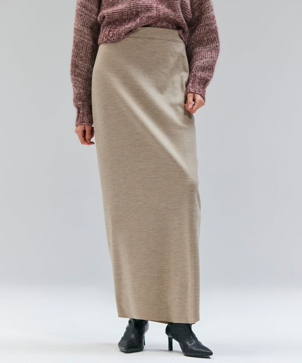 BEIGE， 【VERY NaVY12月号掲載】MONTAIGNE / イージーウエストウールロングスカート 