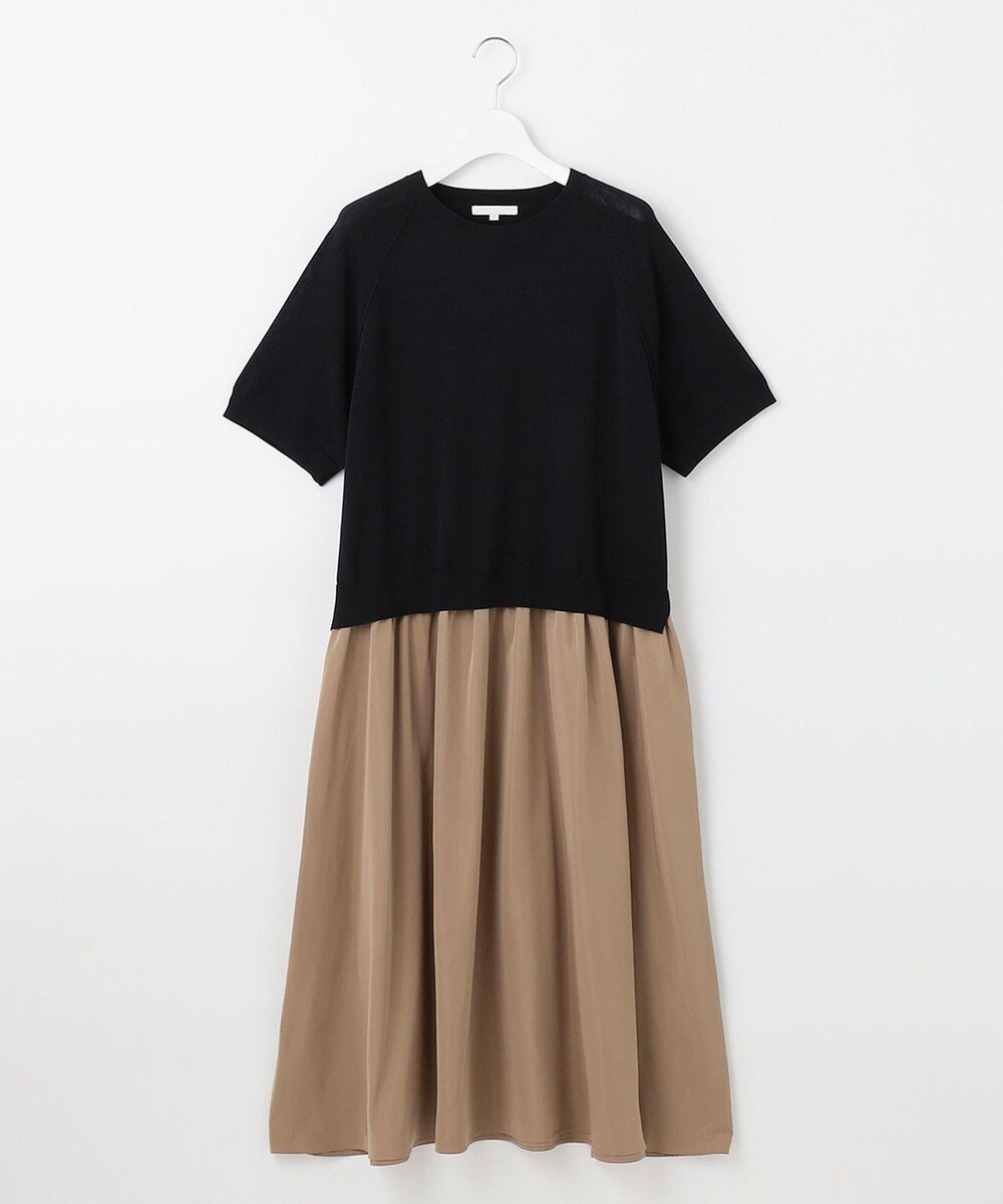 自由区 L 【洗える】タフタコンビ半袖 ワンピース 