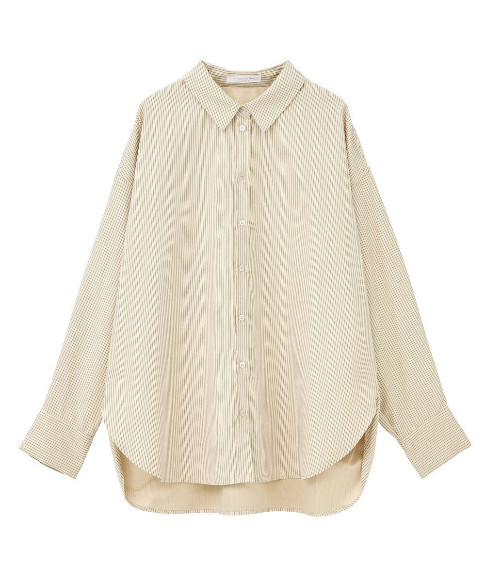 Green Parks シルキータッチストライプシャツ 