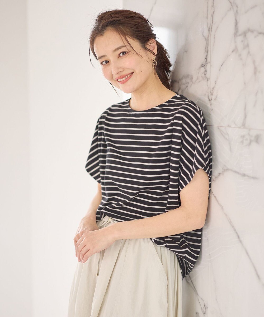 ANY 【洗濯機可/UVケア/接触冷感】フレンチスリーブロゴ・カラーTシャツ 