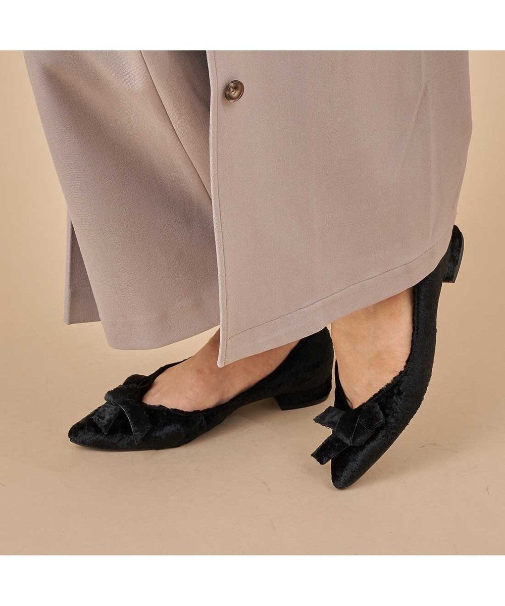 MODE ET JACOMO <carino>ベルベットリボンパンプス 