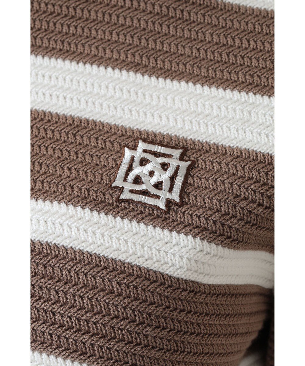 DAKS ボーダーショート丈ニットプルオーバー 