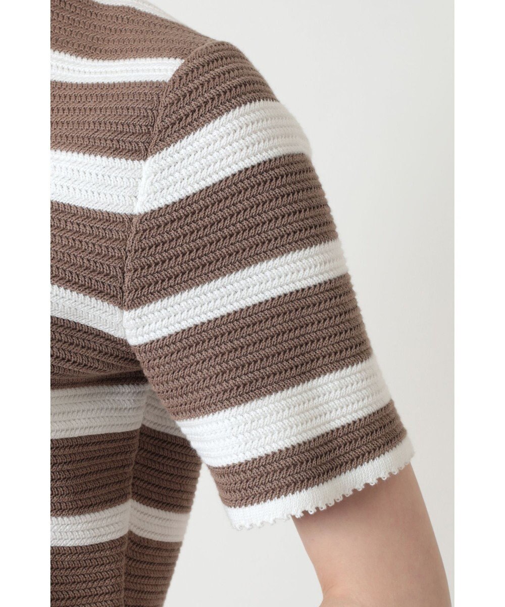 DAKS ボーダーショート丈ニットプルオーバー 