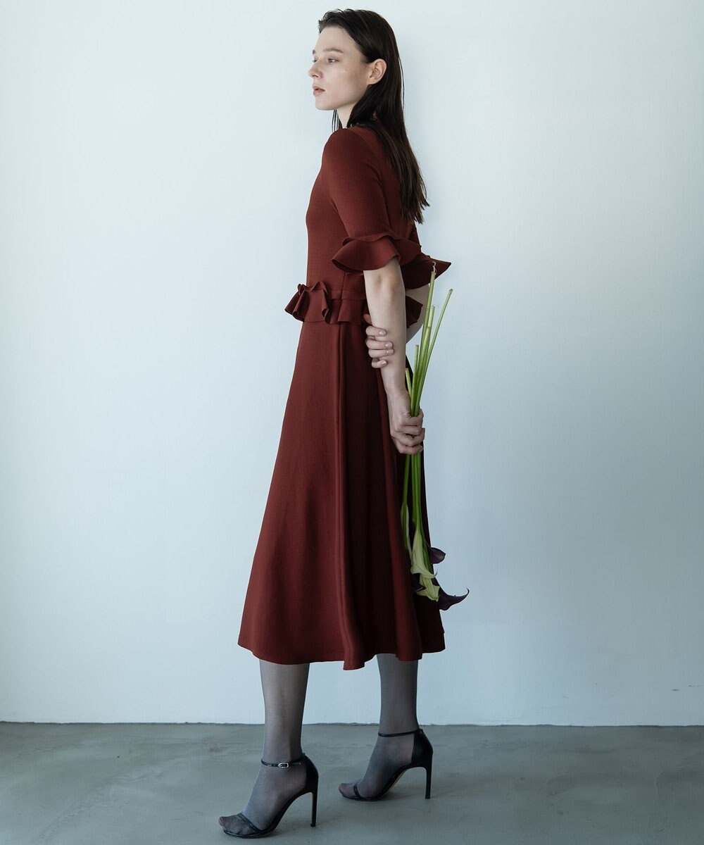 自由区 【カトリエムブーケ】Ruche フリルディテールニットドレス 