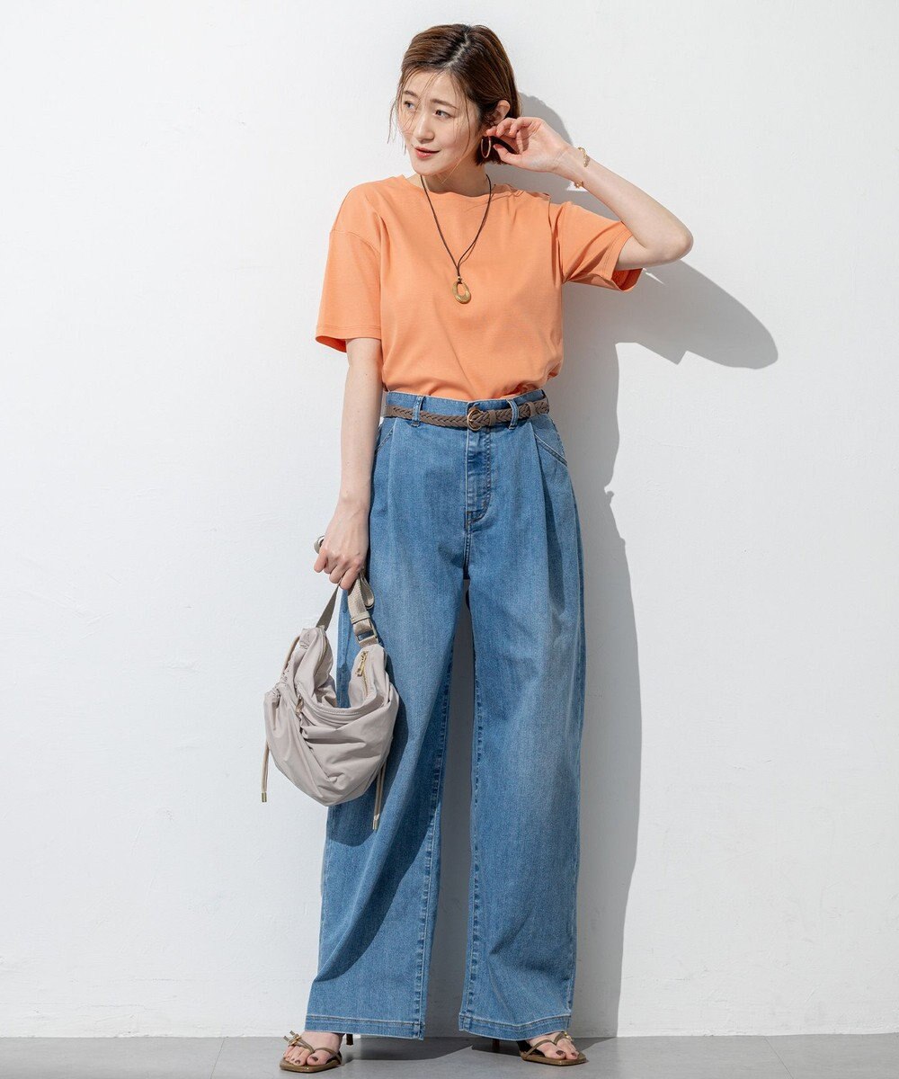 23区 L 【Oggi6月号掲載/接触冷感】23区DENIM サマー タック ワイド パンツ 