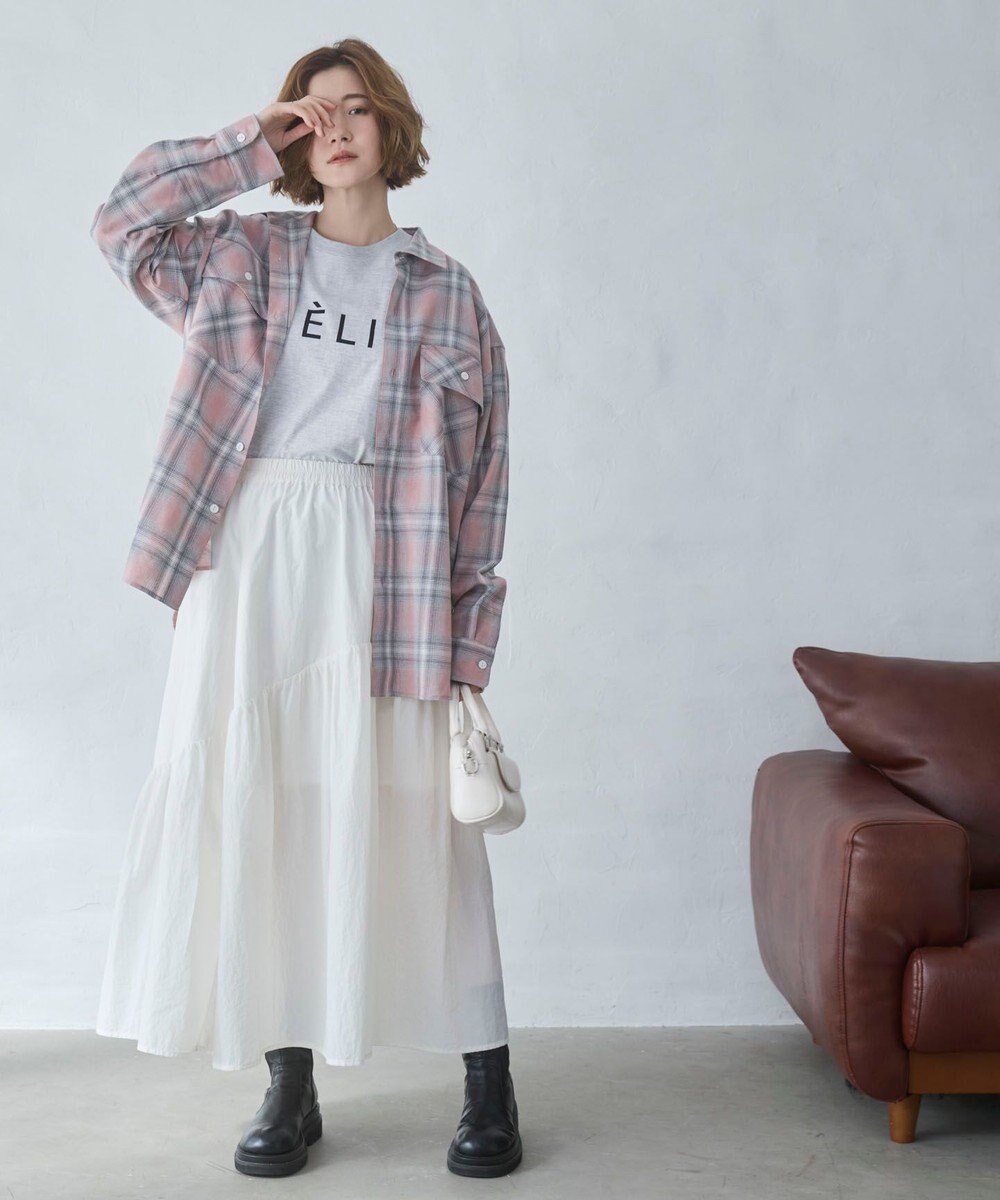 WEGO 【ユニセックス着用ITEM/SMLサイズ展開】オンブレチェックシャツ（LS） 