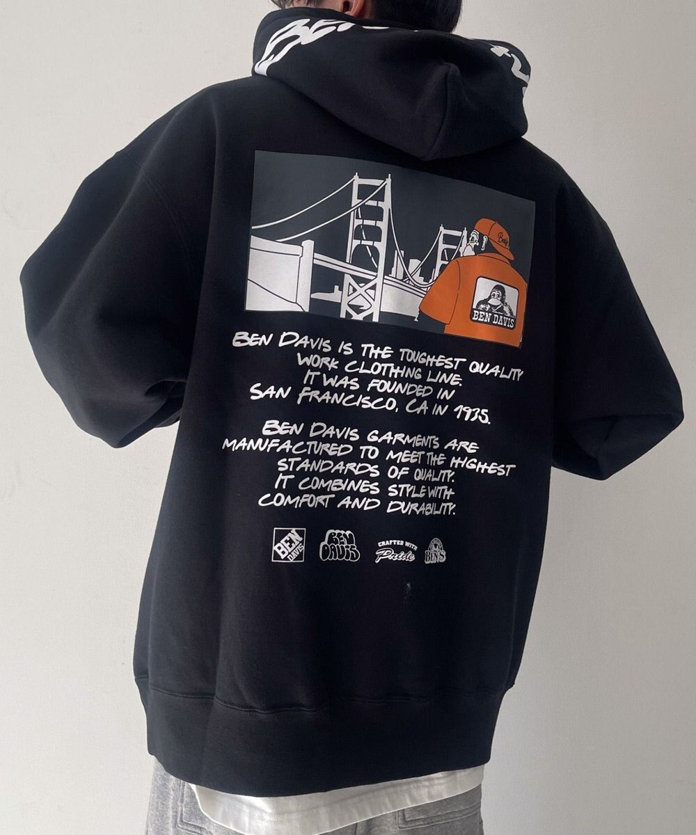 WEGO BENDAVISブリッジグラフィックプルパーカー 