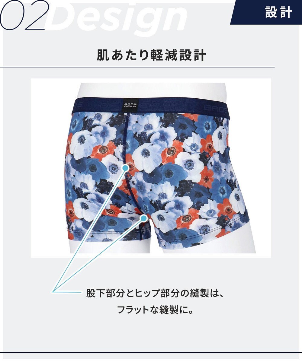 WACOAL MEN ボクサーパンツ 【ハナコトバパンツ】 フロント快適設計 肌あたり軽減設計 誕生日 記念日 前閉じ 下着 メンズ GT3221 /ブロス バイ ワコールメン 